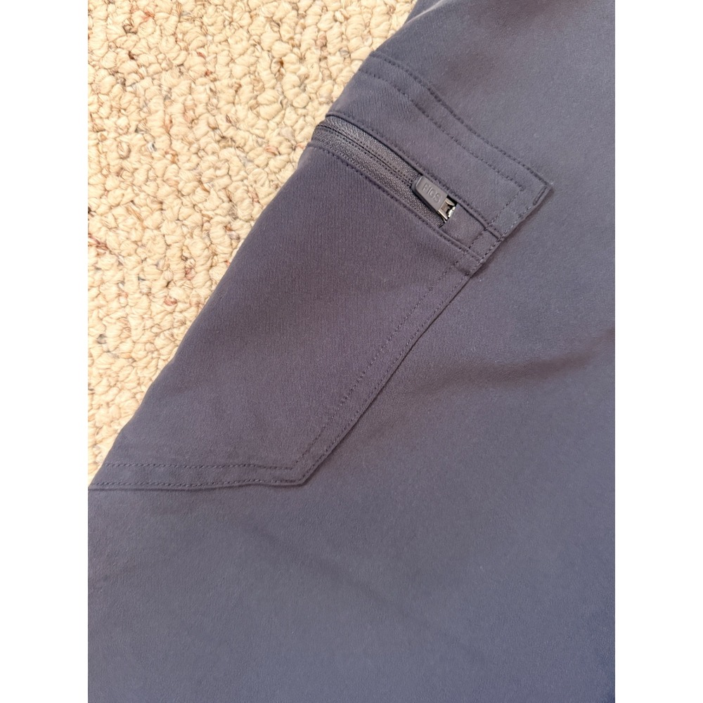 FIGS Zamora Jogger Scrub Pants Charcoal Gray Red Drawstring High Waist S - Picture 9 of 10